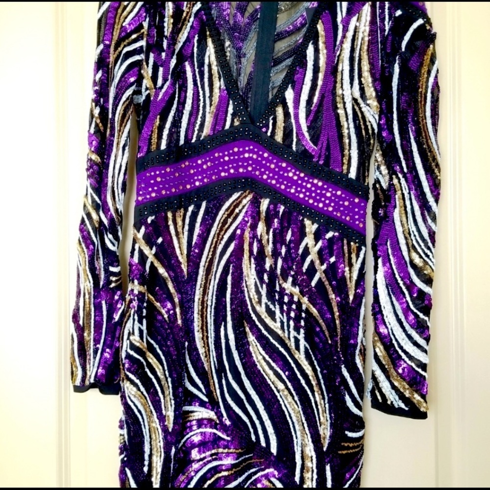 Fashion Nova purple sequin dress size XL **SOLD***